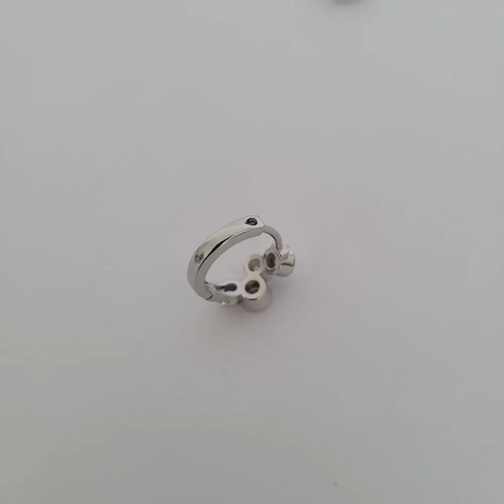 Cuff Earrings Clip On Ear Clip Silver Tone Huggie Star Zirconia Quality Lot Of 2